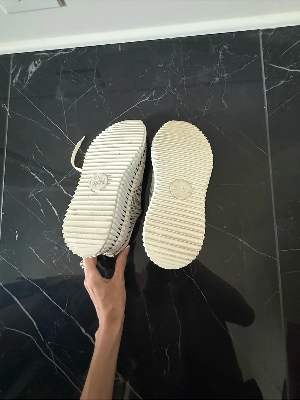 Chloe Cream Woven Sneakers